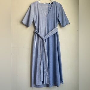 Zara Blue Wrap Tie Front Sundress